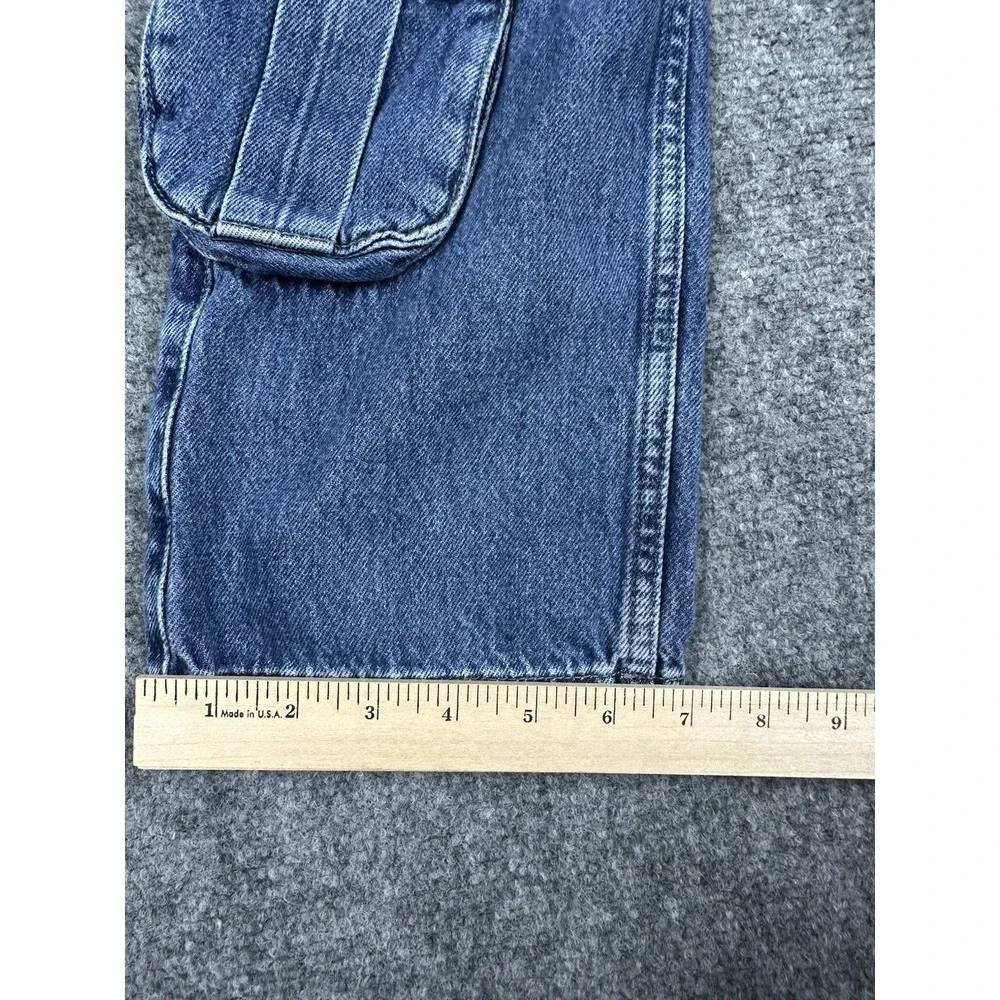 Zara Kids Blue Denim Multi-Pocket Cargo Jeans Size 6 Streetwear Y2K